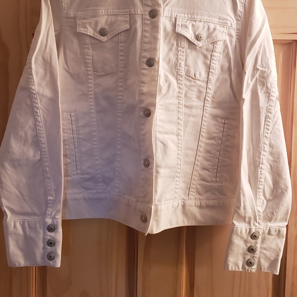 GAP Cotton Stretch Mockneck Jacket Coat White Medium - Picture 5 of 13